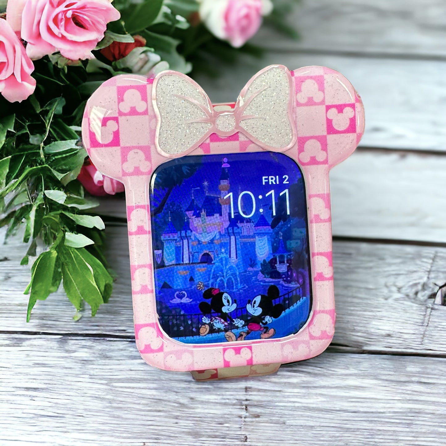 Pink checkered mouse heads Watch Cover
