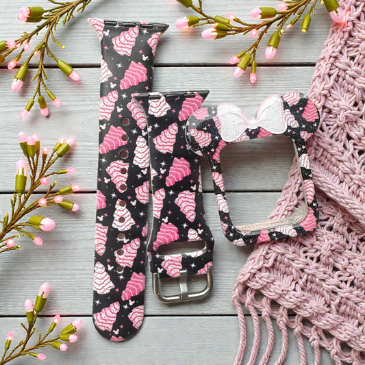 Pink Pastry Holiday Trees Watch Cover