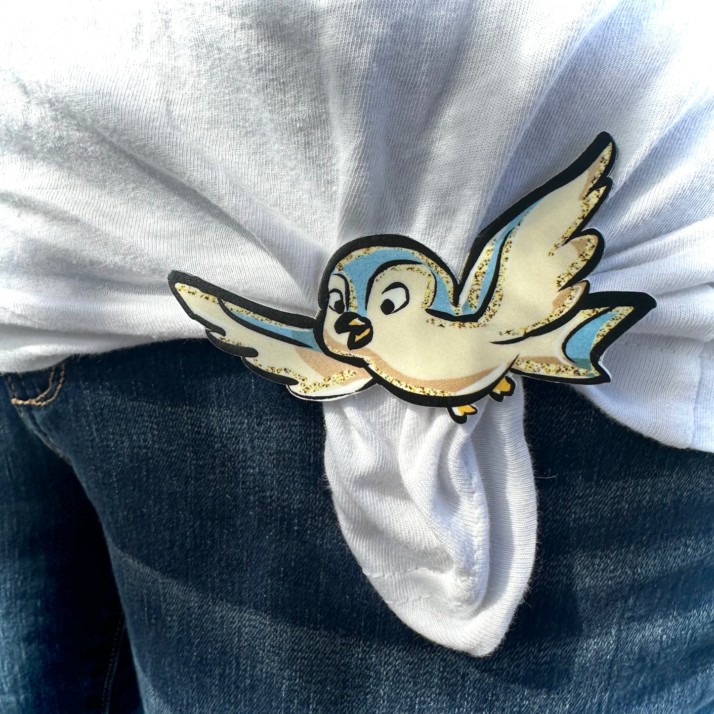 Snow Bird Cinch Clip for shirt and tee