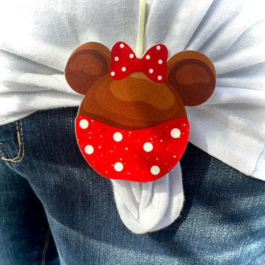 Candy Apple with Bow Cinch Clip for shirt and tee