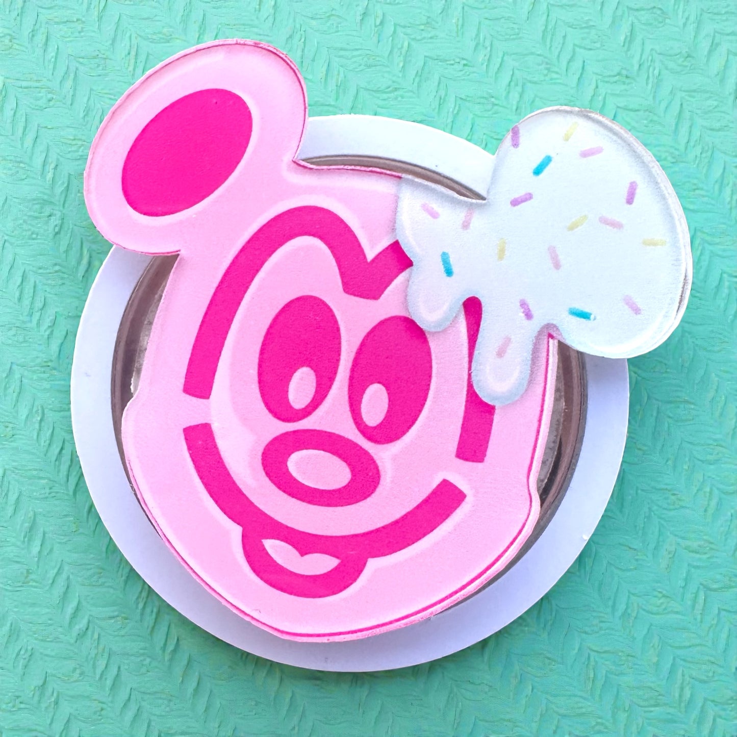 Pink Waffle magnetic Phone Grip