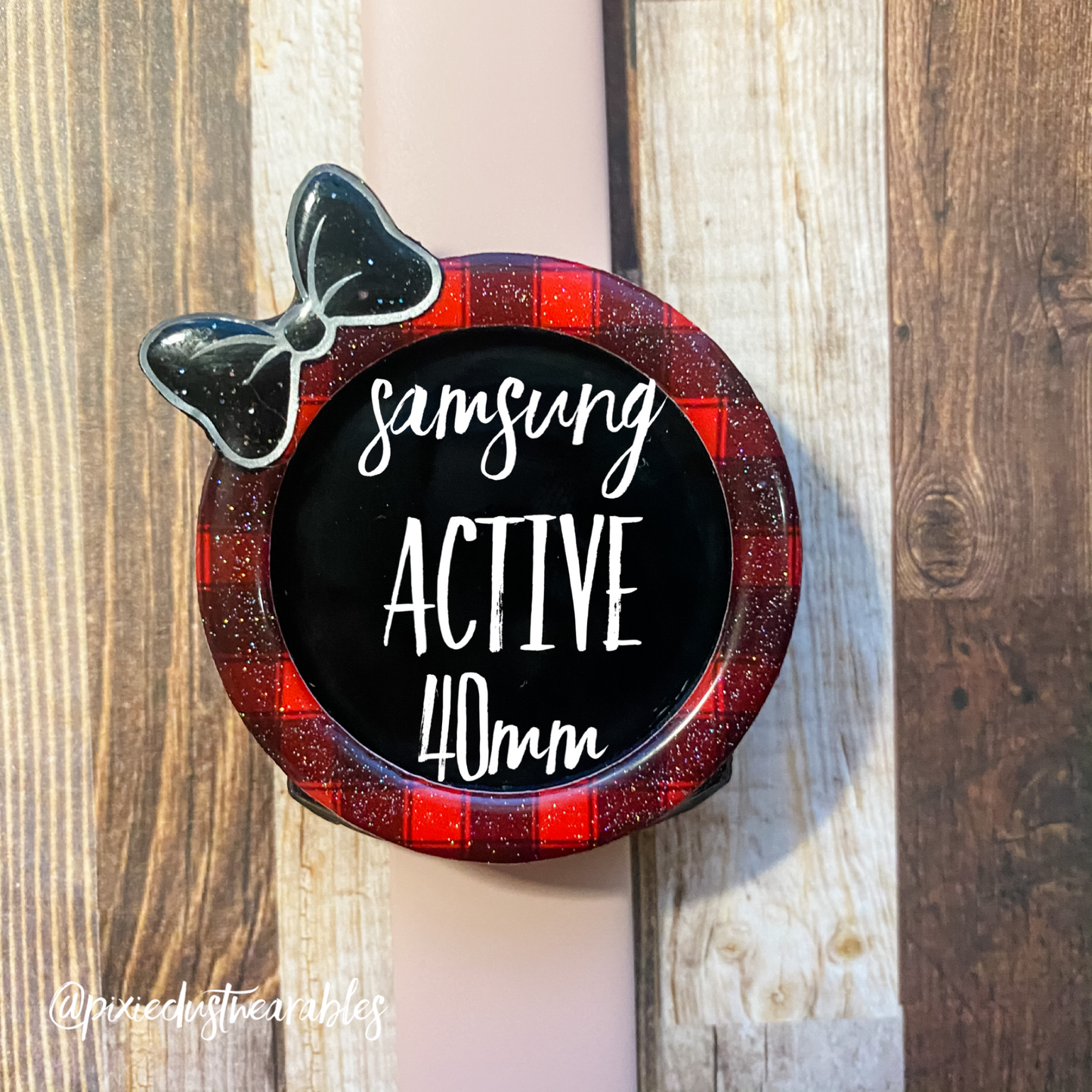 Buffalo Plaid WHITE BOW Watch Covers