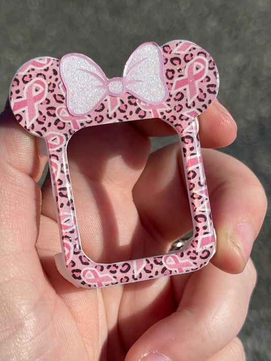 pink ribbon leopard Watch Covers