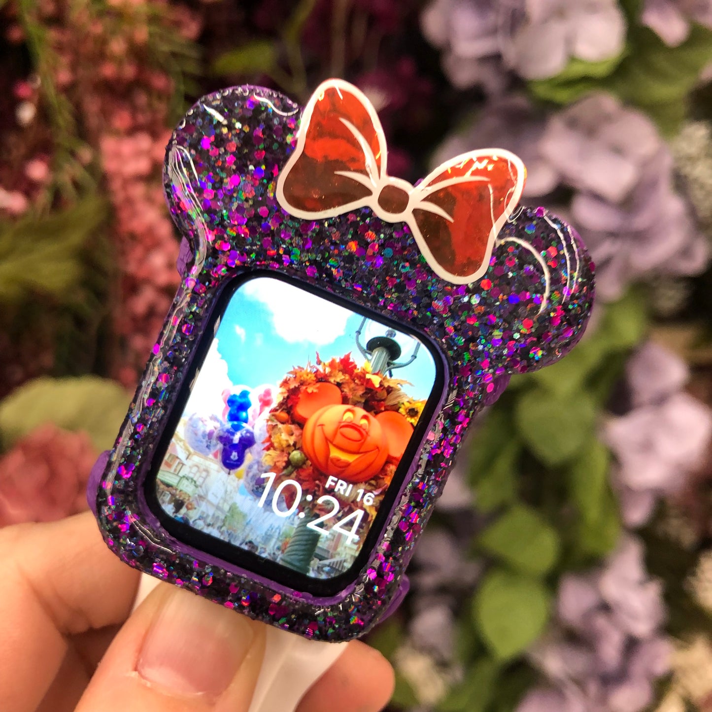 Purple Chunk Watch Cover with glow bow outline