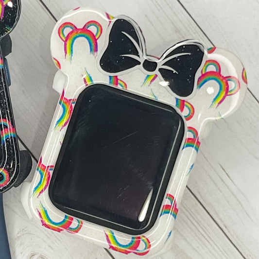 White Small Painted Rainbows Watch Cover