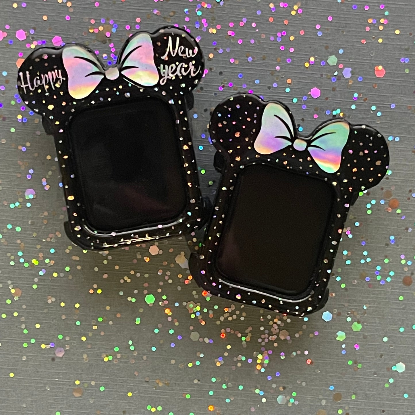 black with holographic rainbow sparkle Watch Cover New Year