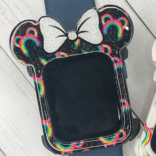 Black Small Painted Rainbows Watch Cover