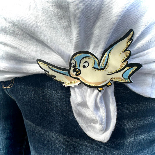 Snow Bird Cinch Clip for shirt and tee