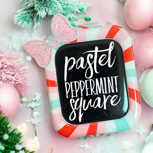 Pastel Peppermint Square Holiday Watch Cover
