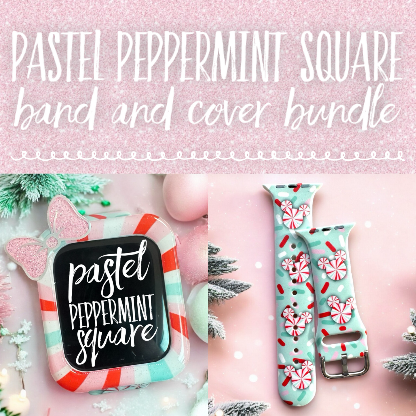 Pastel Peppermint Square Band and Cover BUNDLE for 10% less