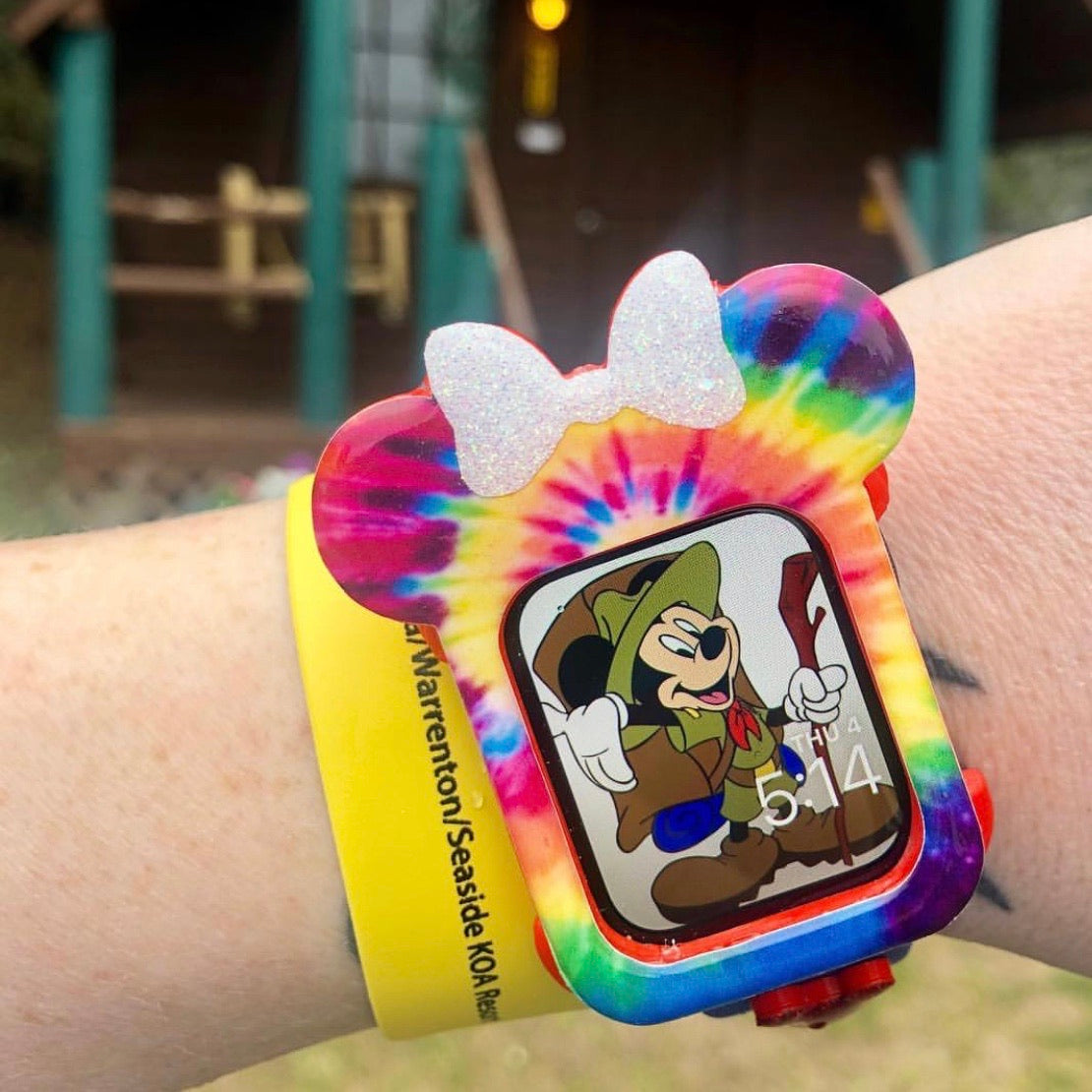 Tie Dye Mouse with Bow Watch Cover